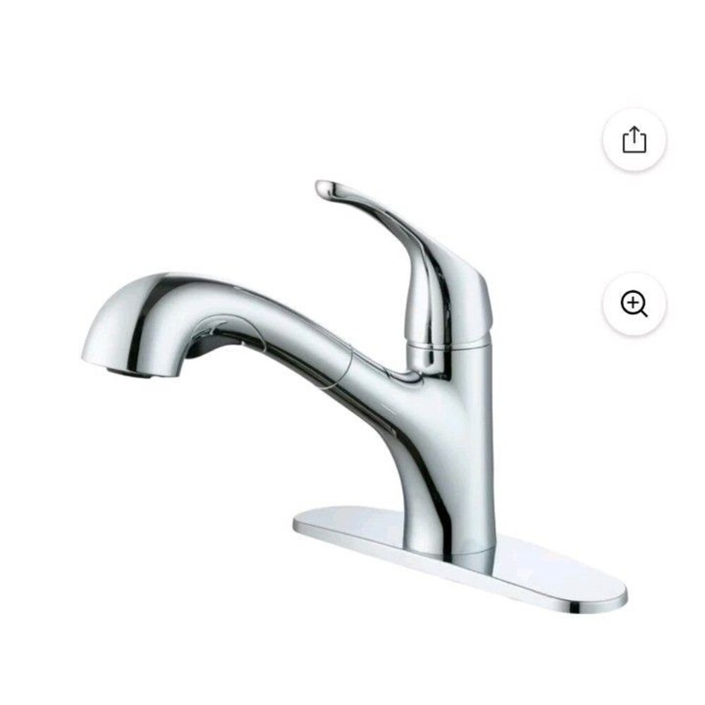 Mainstays Kitchen Faucet Chrome Single Handle Pull Out Sprayer New